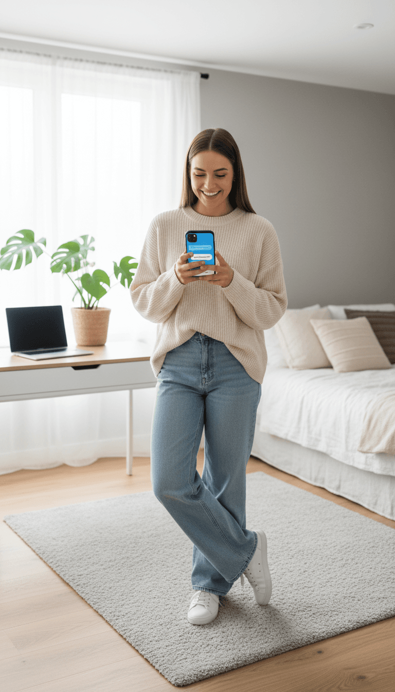 Person checking their money transfer status on a phone