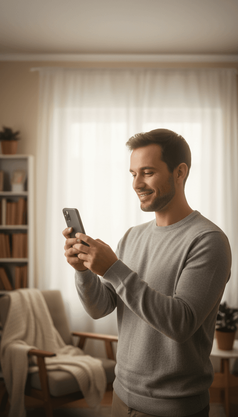 Two people connecting via video call while sending money across borders